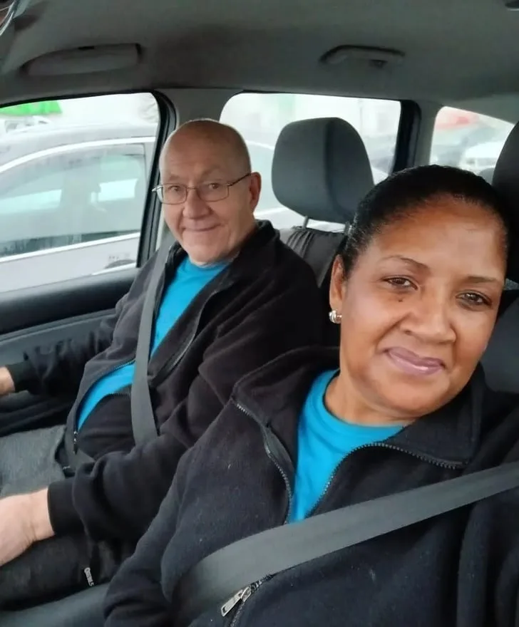 Leila and Dave of Leila & Dave's Cleaning Services on the way to a job